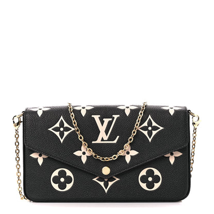 Louis Vuitton Empreinte Monogram Giant Felicie Pochette Black Beige 2 of 13