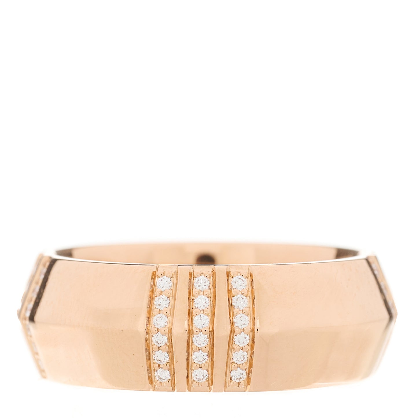 18K Rose Gold Diamond Atlas X Closed Wide Ring 54 7