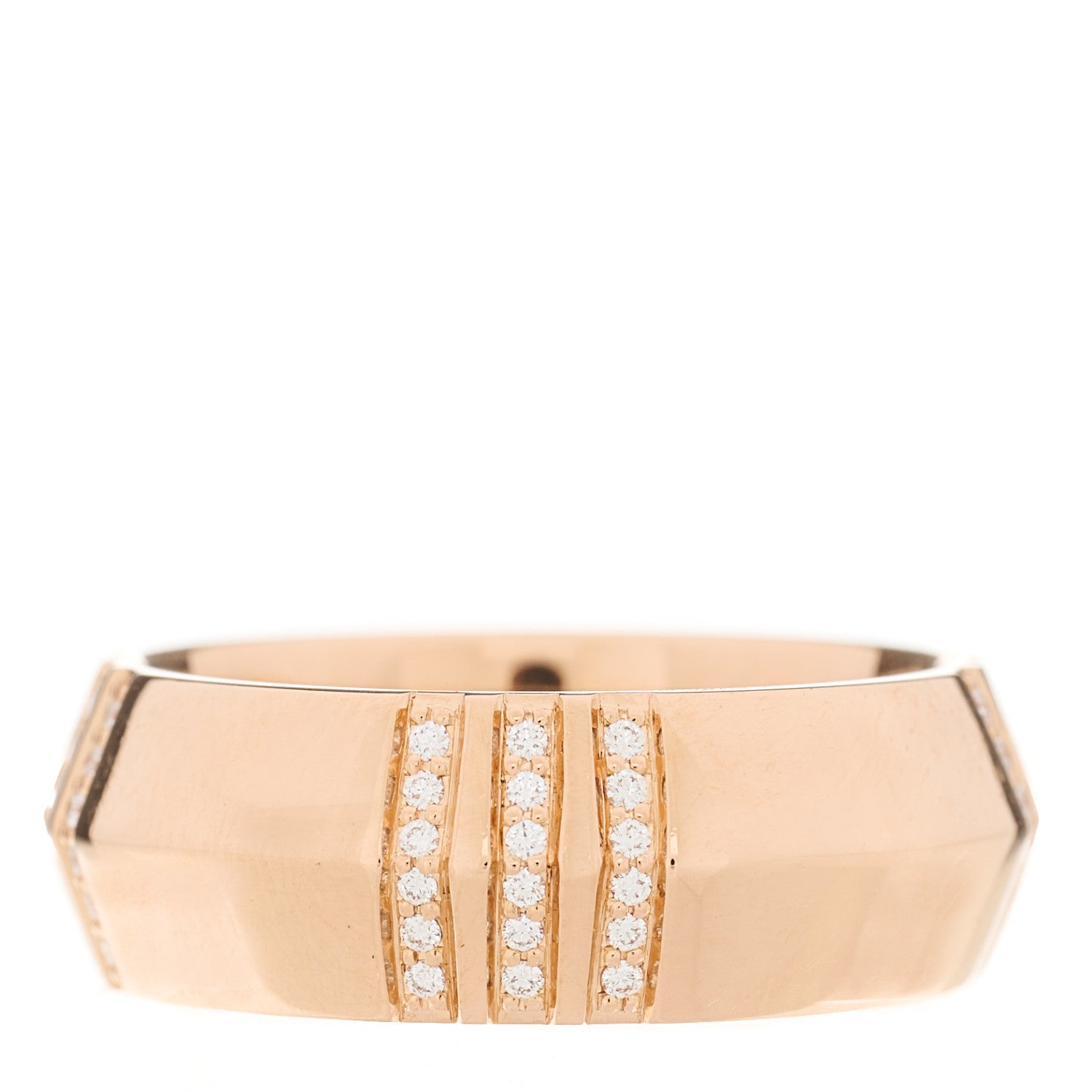 Tiffany 18K Rose Gold Diamond Atlas X Closed Wide Ring 54 7 1 of 4