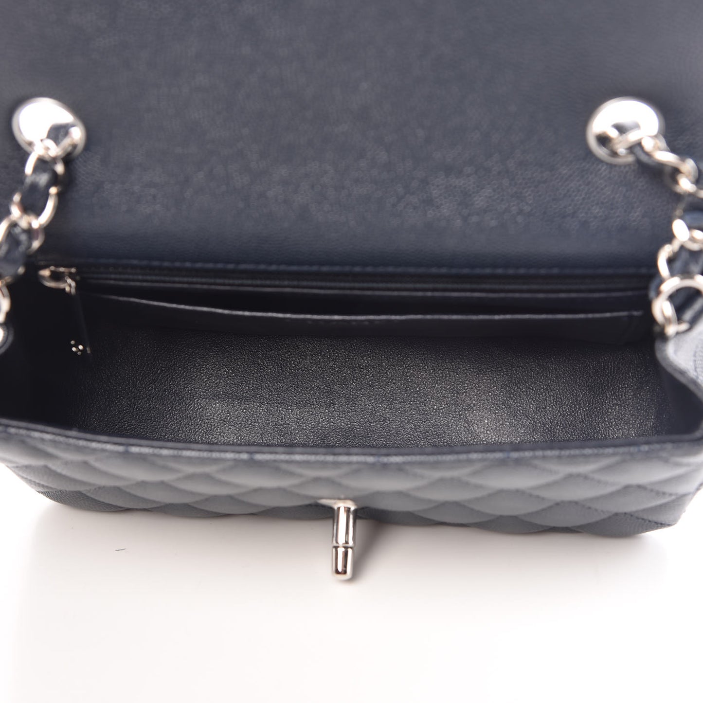 Caviar Quilted Mini Rectangular Flap Navy