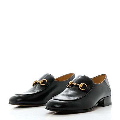 Gucci Goatskin Womens Horsebit Mid-Heel Loafers 37 Black 3 of 14