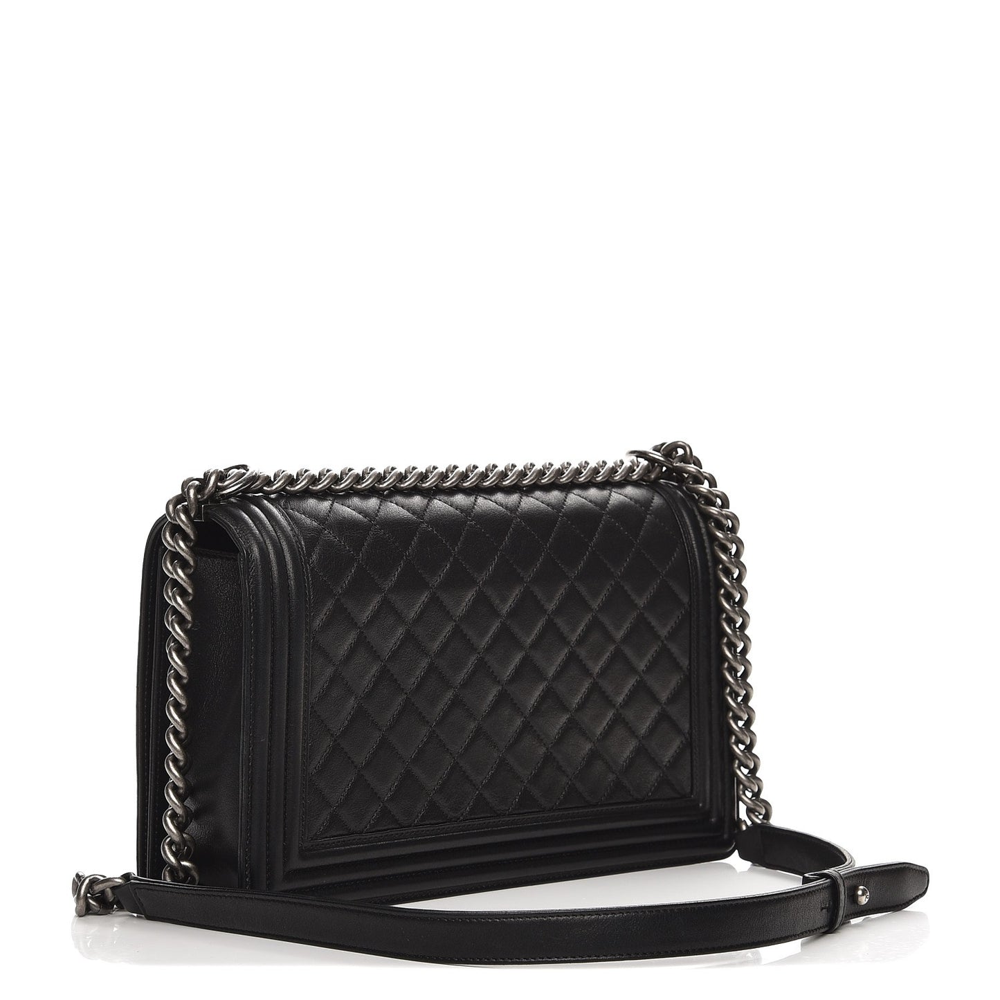 Calfskin Quilted New Medium Boy Flap Black