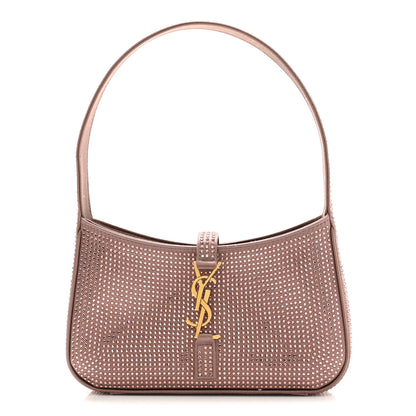 Saint Laurent Satin Crystal Le 5 A 7 Mini Hobo Elderberry 1 of 11