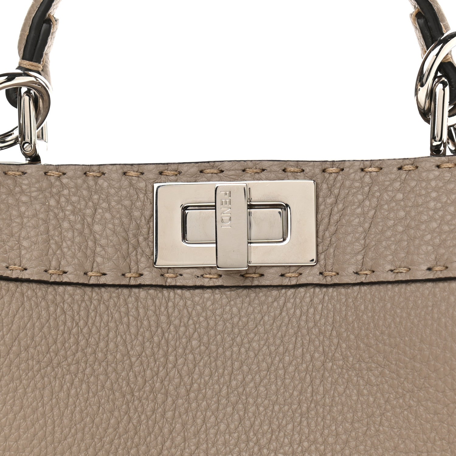 Fendi Cuoio Romano Selleria Chamois Small Peekaboo I SEE U Satchel Corda Camelia Cipria 8 of 11