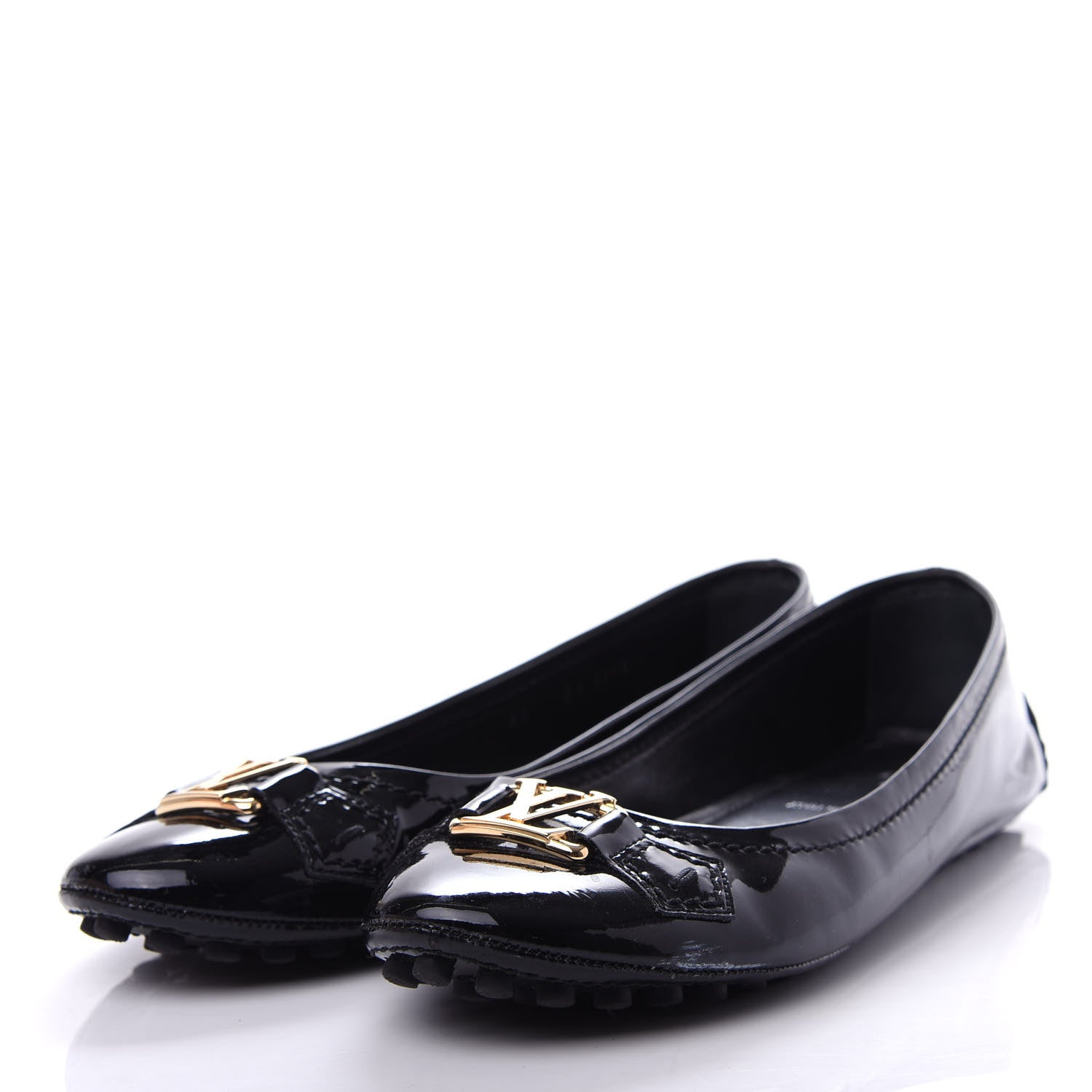 Louis Vuitton Patent Calfskin Oxford Ballerina Flats 39 Black 3 of 11