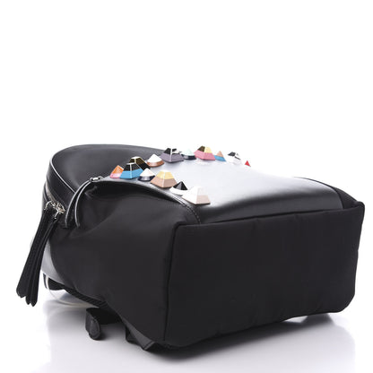 Fendi Vitello Nylon Studded Backpack Black 3 of 9