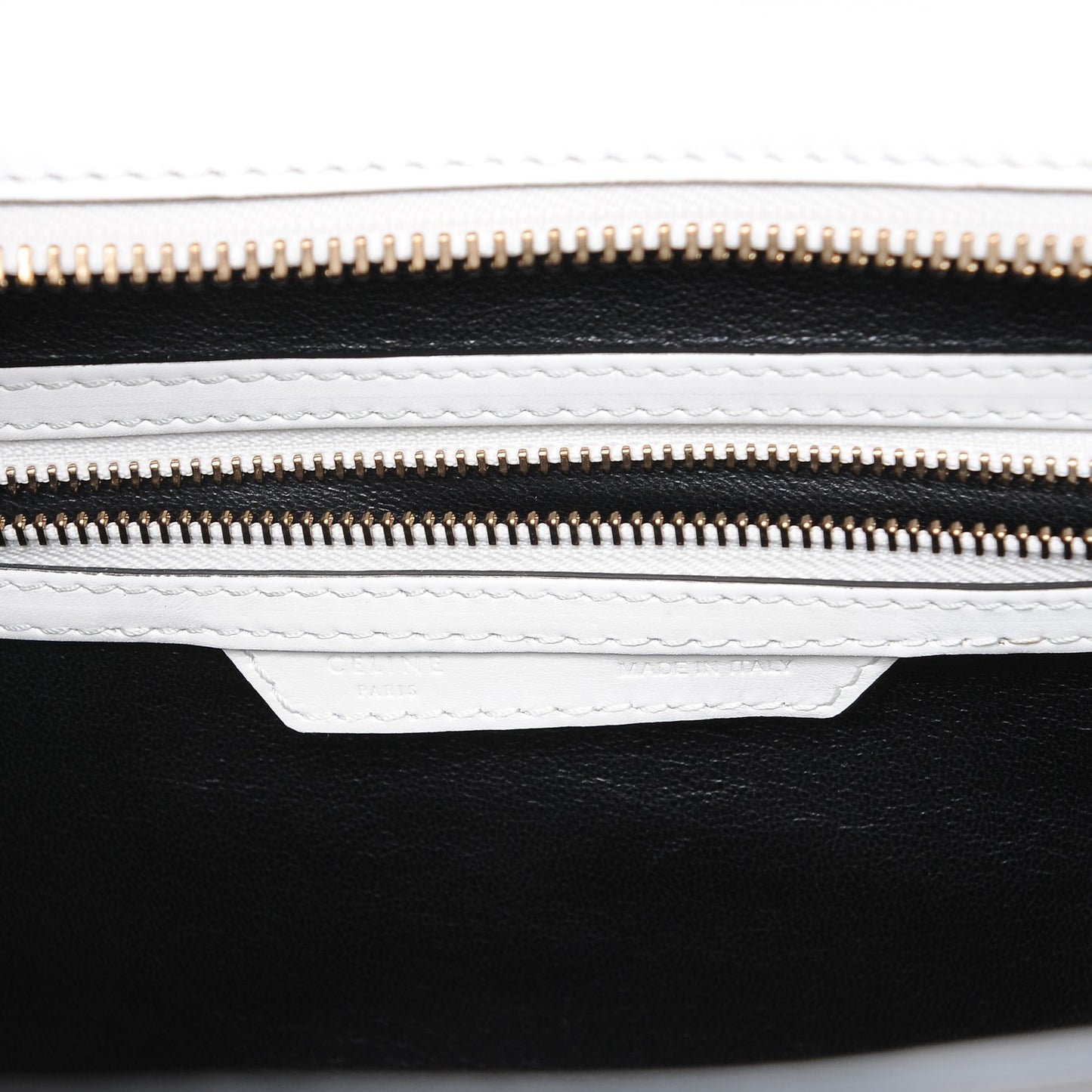 Satin Calfskin Mini Bi-Color Luggage White Black