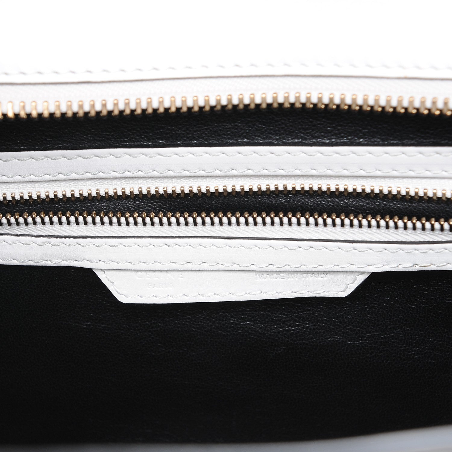 Celine Satin Calfskin Mini Bi-Color Luggage White Black 6 of 9