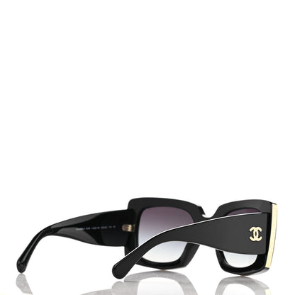 Chanel Acetate Rectangle Sunglasses 5435 Black 4 of 8