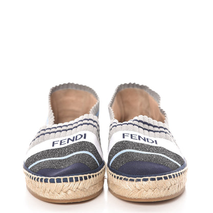 Fendi Knit Rockoko Sock Espadrilles 38 Grey 2 of 13