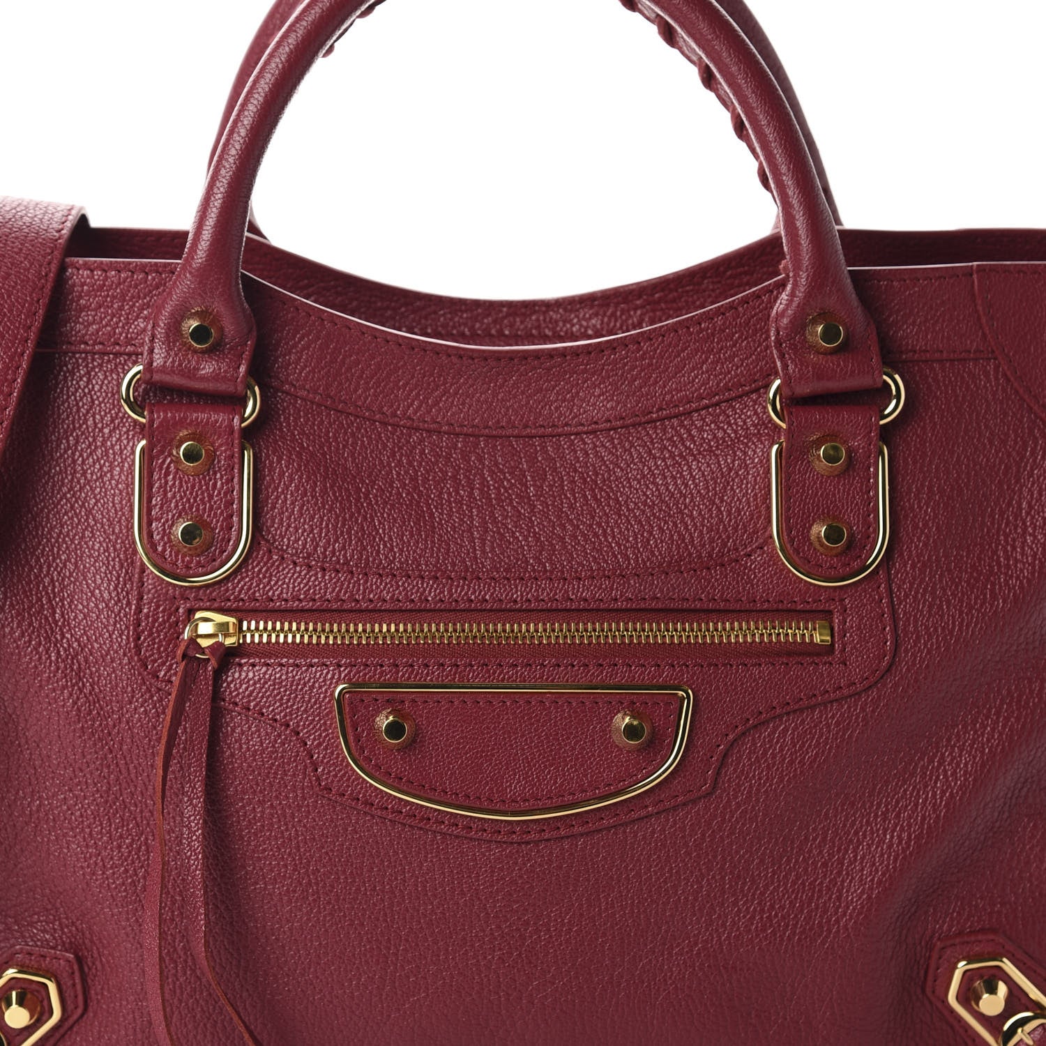 Balenciaga Chevre Gold Metallic Edge Hardware City Rouge Grenat 11 of 11