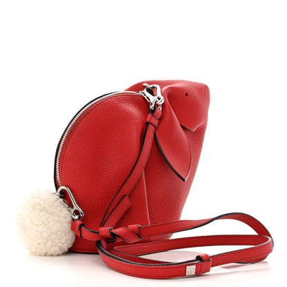 Loewe Calfskin Shearling Mini Bunny Crossbody Bag Red 3 of 10
