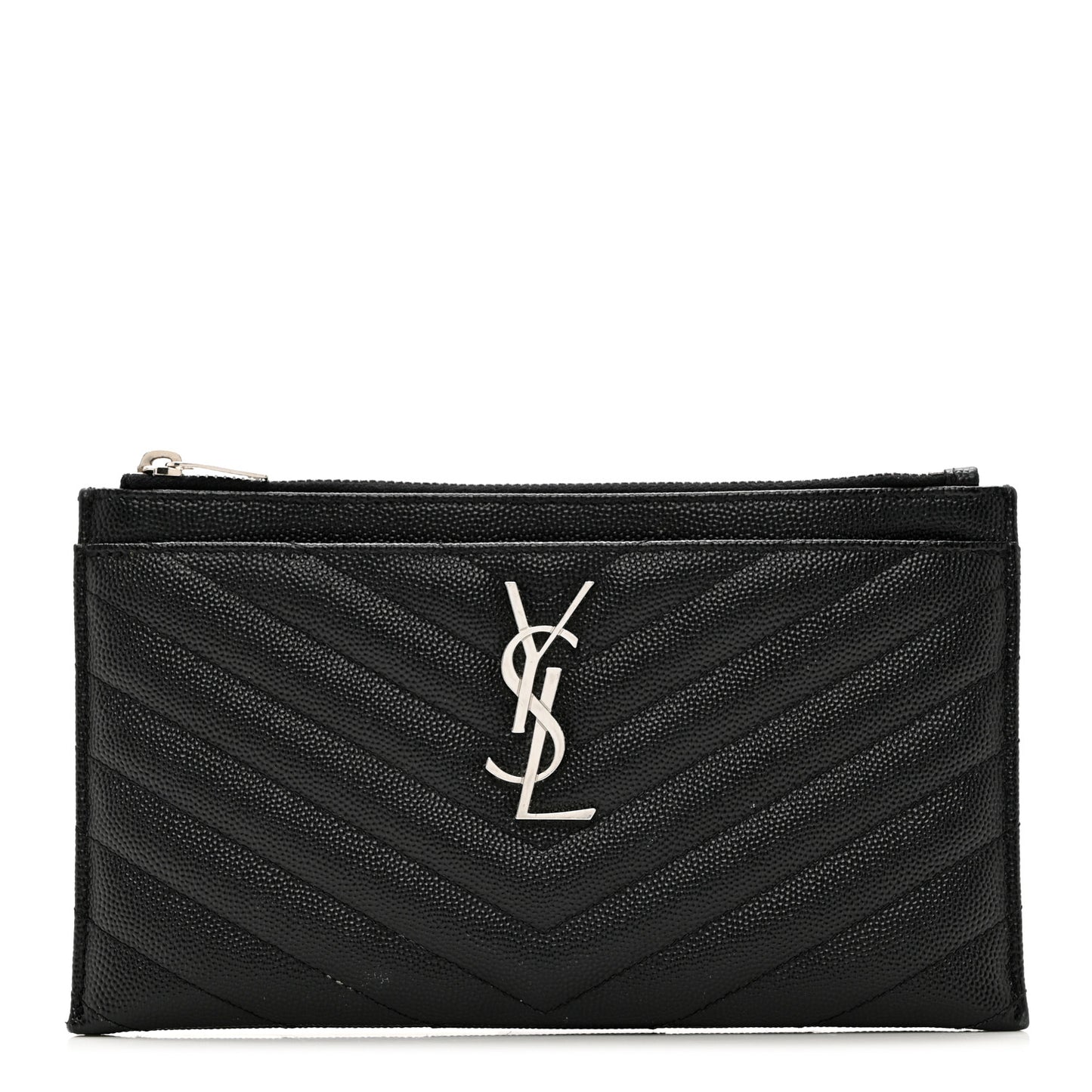 Grain De Poudre Chevron Monogram Bill Pouch Black