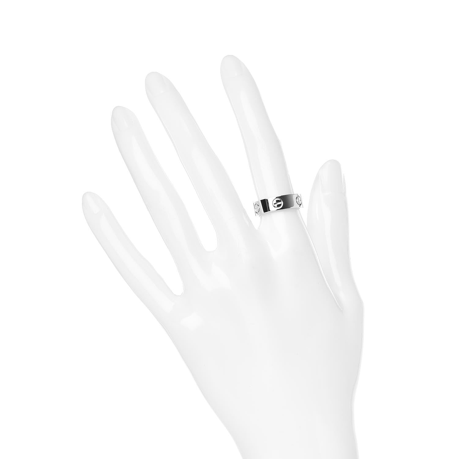 Cartier 18K White Gold 5.5mm LOVE Ring 51 5.75 2 of 4
