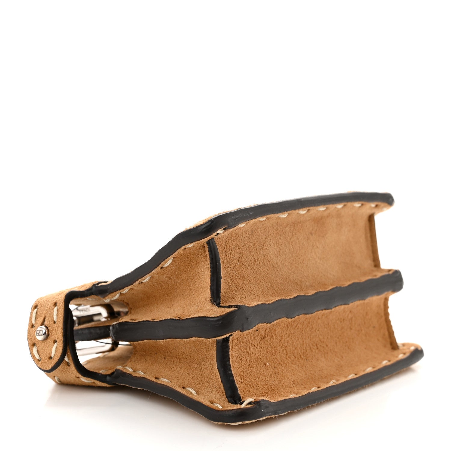 Fendi Goatskin Suede Snakeskin Nano Peekaboo Maxi Handle Satchel Radica Daisy Roccia 4 of 11