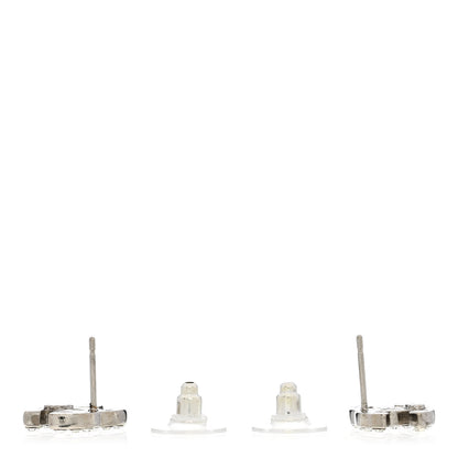 Chanel Crystal Timeless CC Earrings Silver 3 of 5