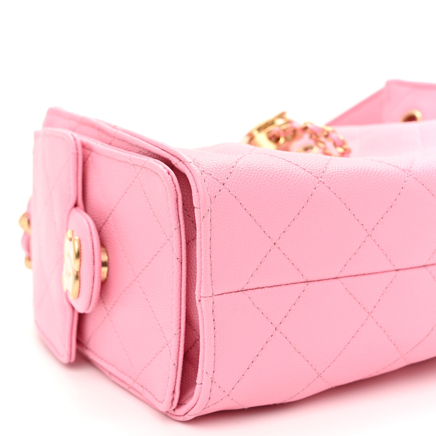 Chanel Caviar Quilted Mini Chanel 25 Handbag Pink 8 of 10