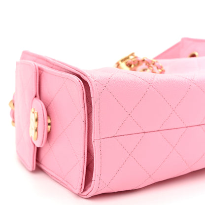 Chanel Caviar Quilted Mini Chanel 25 Handbag Pink 8 of 10