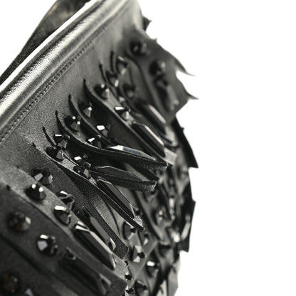 Prada Nappa Jeweled Fringe Wristlet Clutch Black 10 of 13