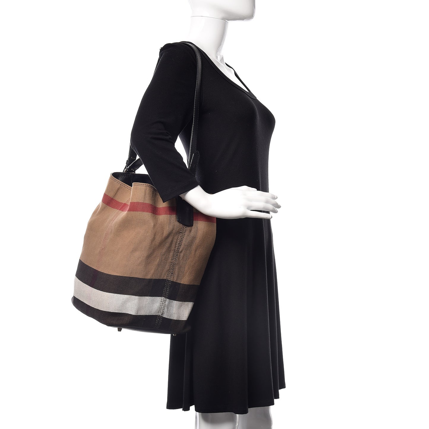 Canvas Mega Check Medium Ashby Hobo Black