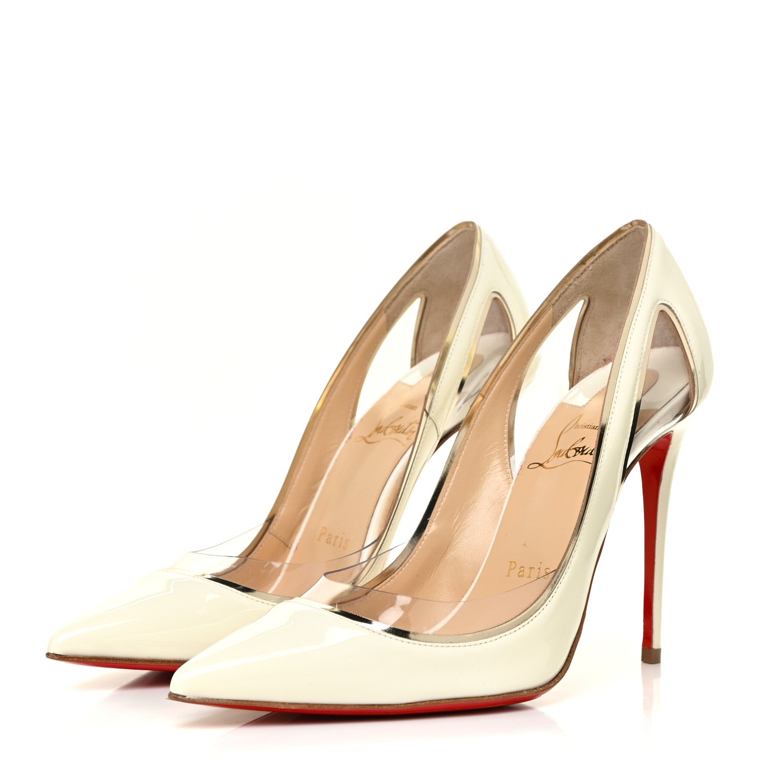 Christian Louboutin Patent PVC Specchio Cosmo 554 100 Pumps 36.5 Snow 3 of 15