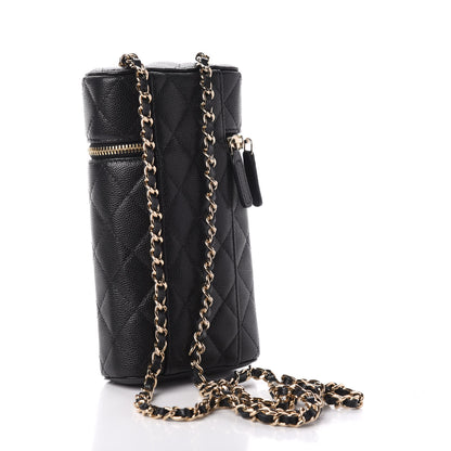 Chanel Caviar Quilted Phone Holder With Chain Black 3 of 10