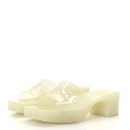 Gucci Rubber Gucci Logo Womens Platform 20/60mm Slide Sandals 36 Transparent Glow In The Dark 3 of 6