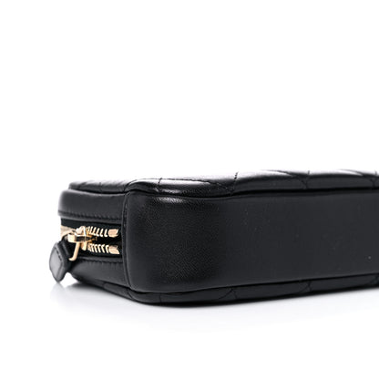 Chanel Lambskin Quilted Small Curvy Pouch Cosmetic Case Black 8 of 10