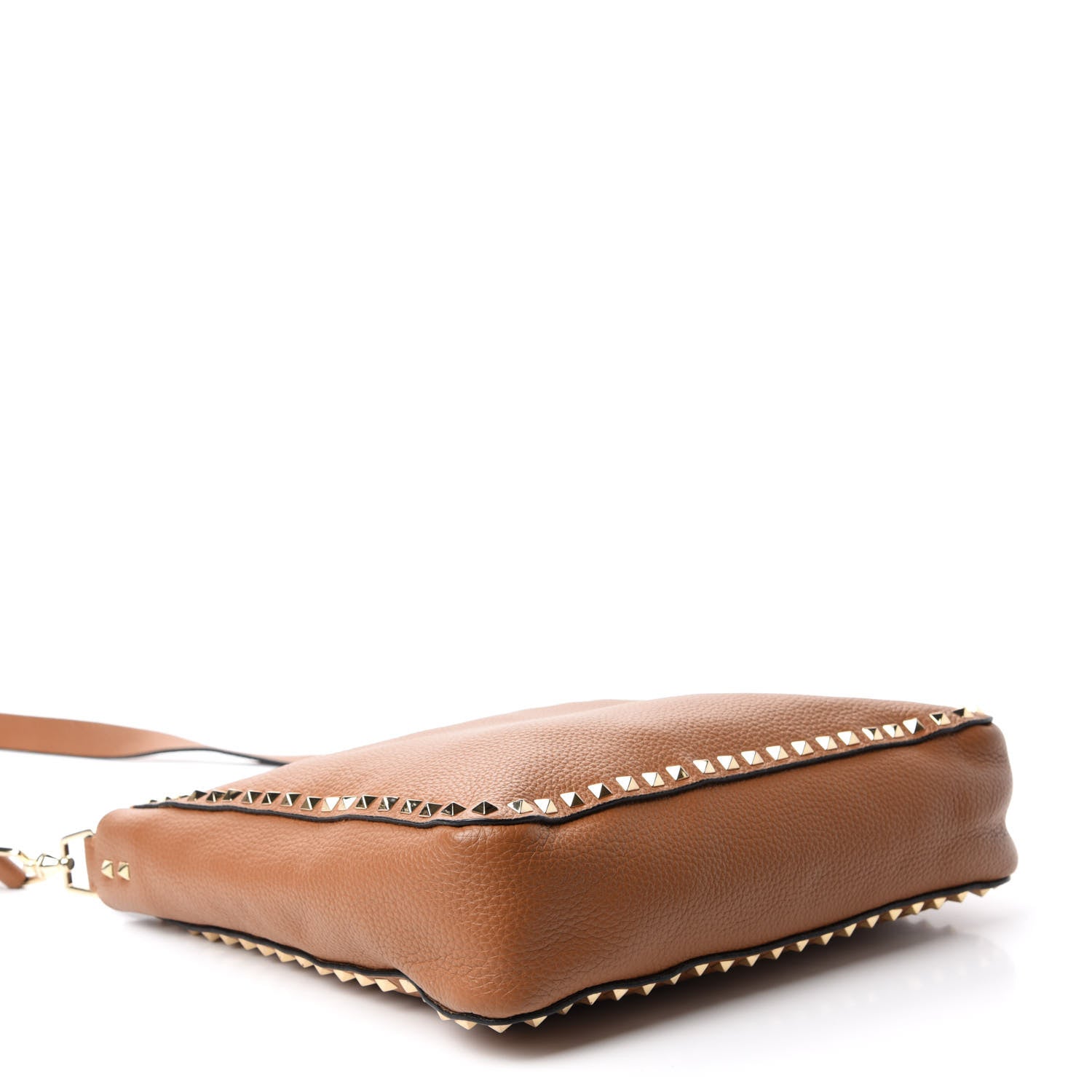 Valentino Garavani Pebbled Calfskin Large Rockstud Flip-Lock Messenger Bag Light Cuir 4 of 9