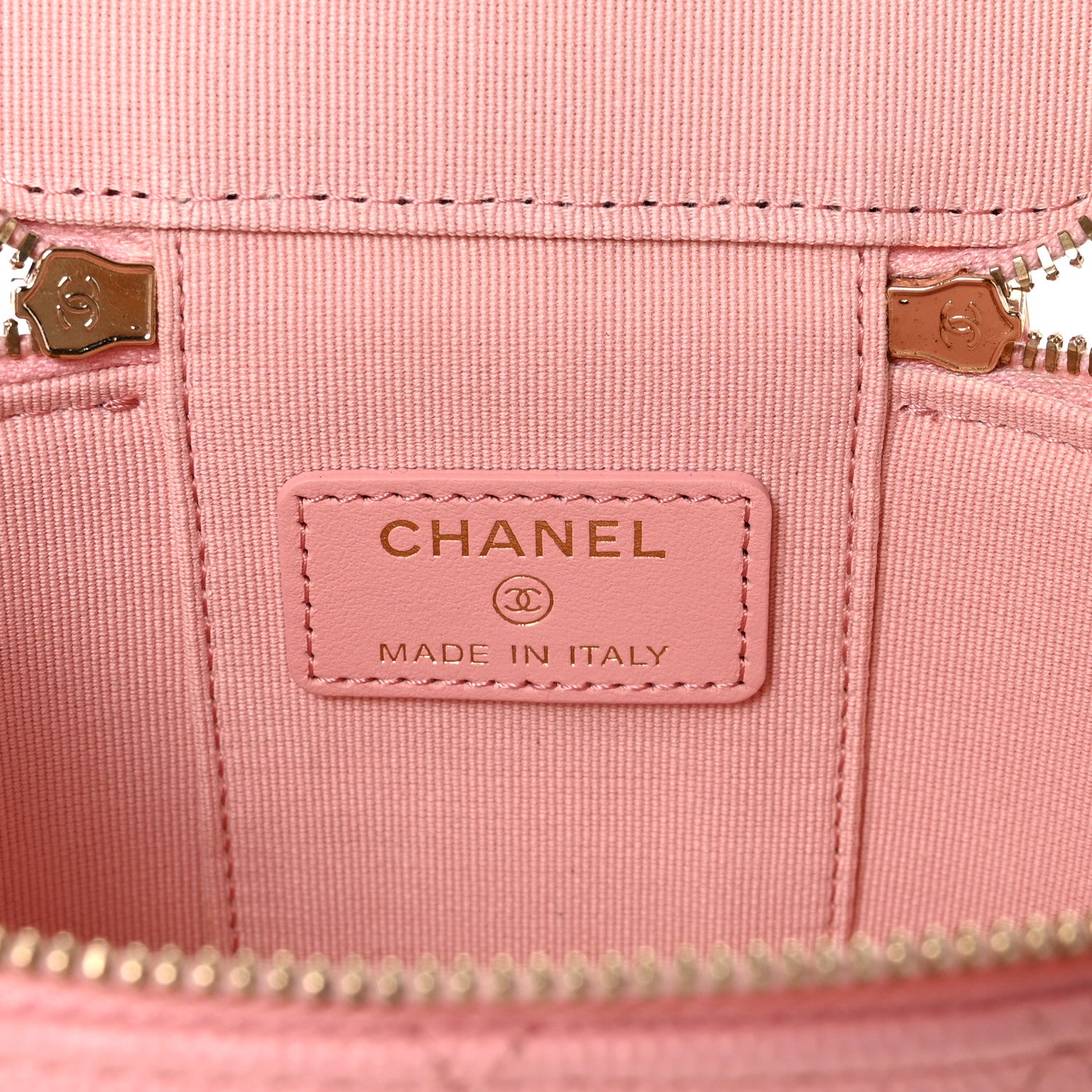 Chanel Caviar Quilted Mini Vanity Case With Chain Pink 10 of 19