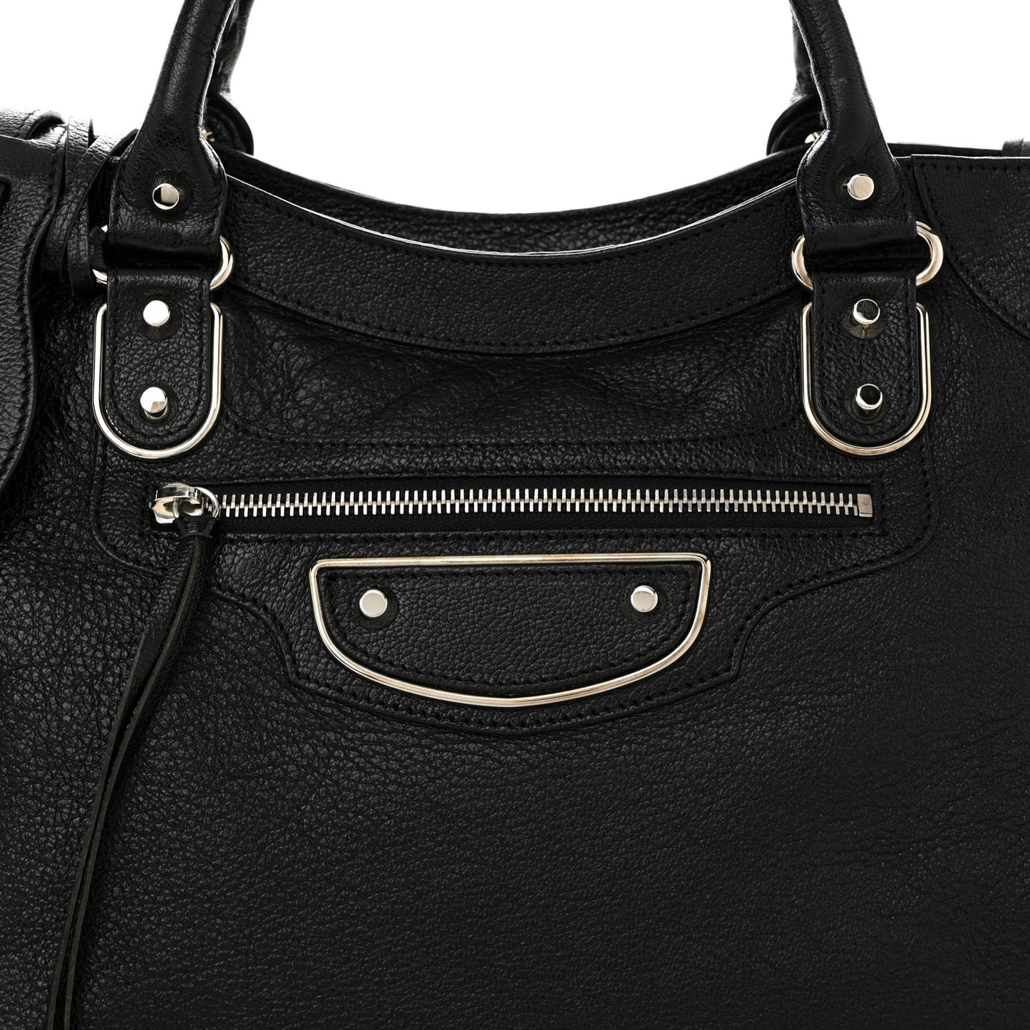 Chevre Silver Metallic Edge Hardware Velo Black