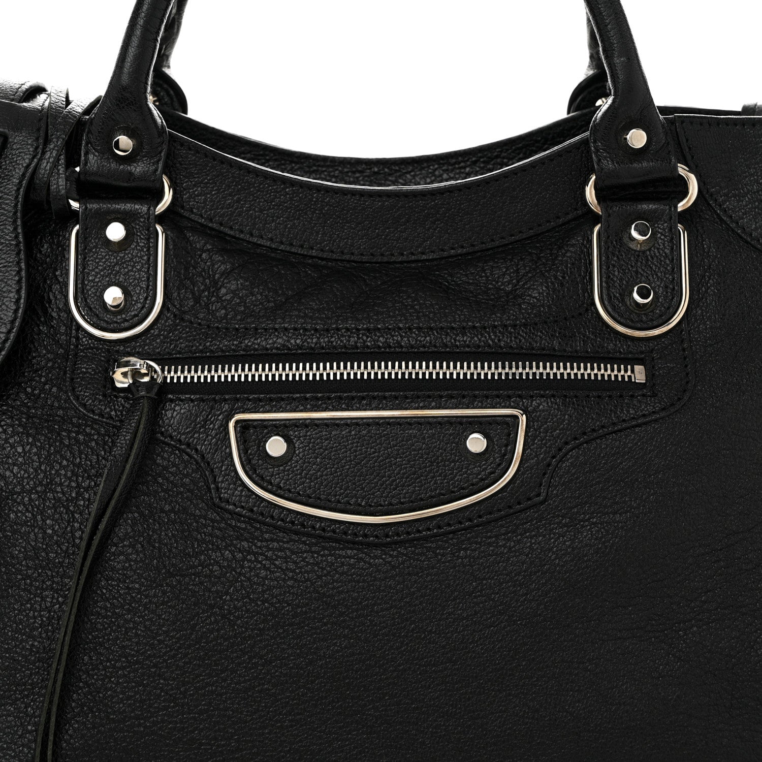 Balenciaga Chevre Silver Metallic Edge Hardware Velo Black 9 of 11