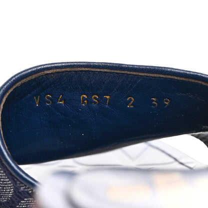 Valentino Garavani Toile Iconographe Cotton Vlogo Slide Sandals 39 Melange Denim 7 of 11