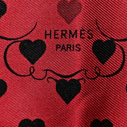 Hermes Silk Brides De Gala Love Pocket Square Canard Rouge Blanc 4 of 4