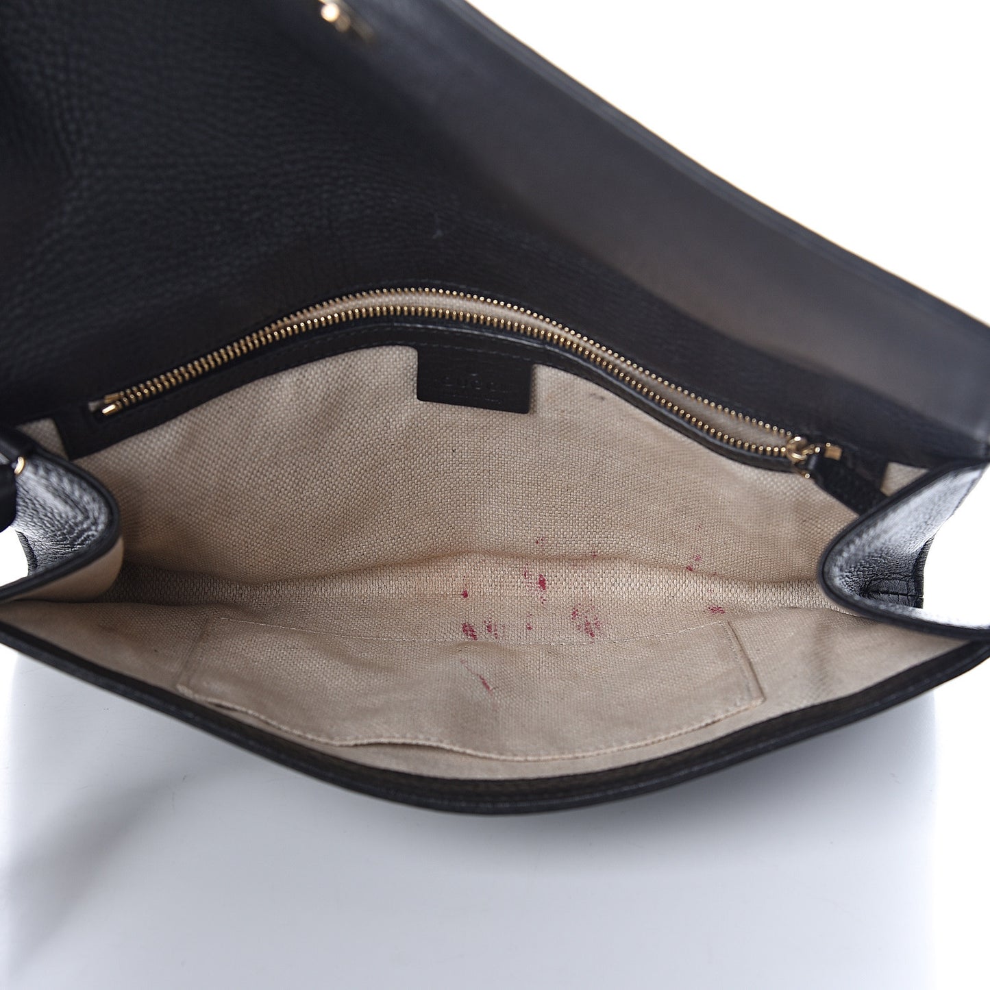 Pebbled Calfskin Medium Soho Clutch Black