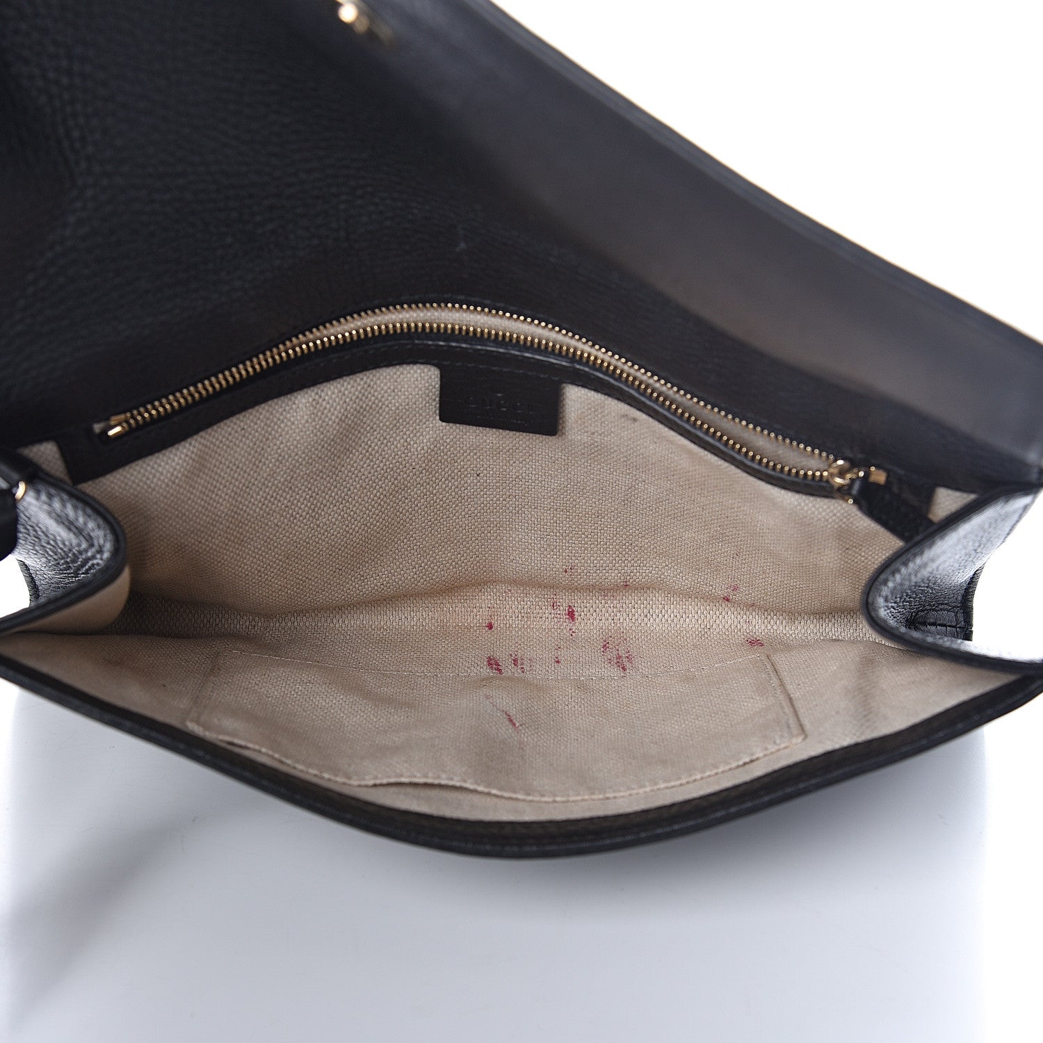 Gucci Pebbled Calfskin Medium Soho Clutch Black 5 of 9
