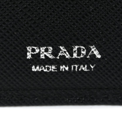 Prada Saffiano Triangle Continental Zip Wallet Black 7 of 8