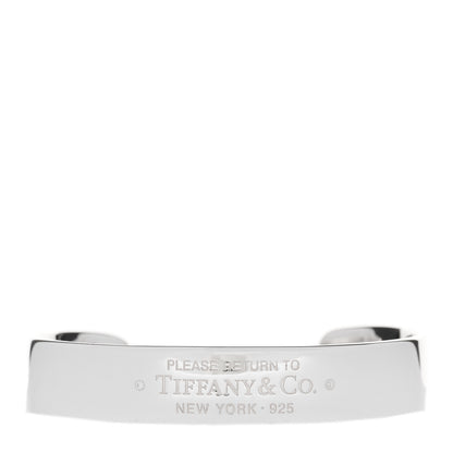 Tiffany Sterling Silver Diamond Return To Tiffany Narrow Cuff Bracelet 1 of 5