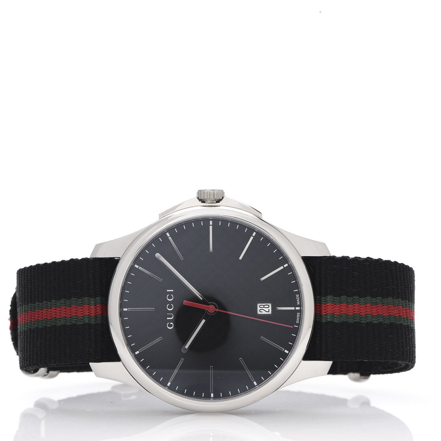 Gucci Stainless Steel Nylon 40mm G-Timeless Web Quartz Watch Black 2 of 7
