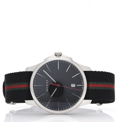 Gucci Stainless Steel Nylon 40mm G-Timeless Web Quartz Watch Black 2 of 7