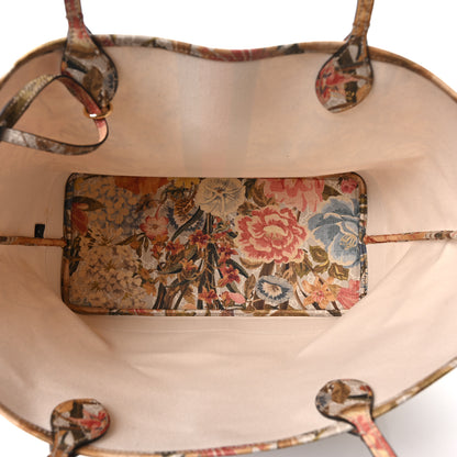 Gucci GG Supreme Monogram Water Flora Web Large Ophidia Tote Beige White Multicolor 5 of 10