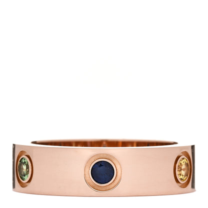 Cartier 18K Pink Gold Sapphire Garnet Amethyst 5.5mm LOVE Ring 53 6.5 3 of 4