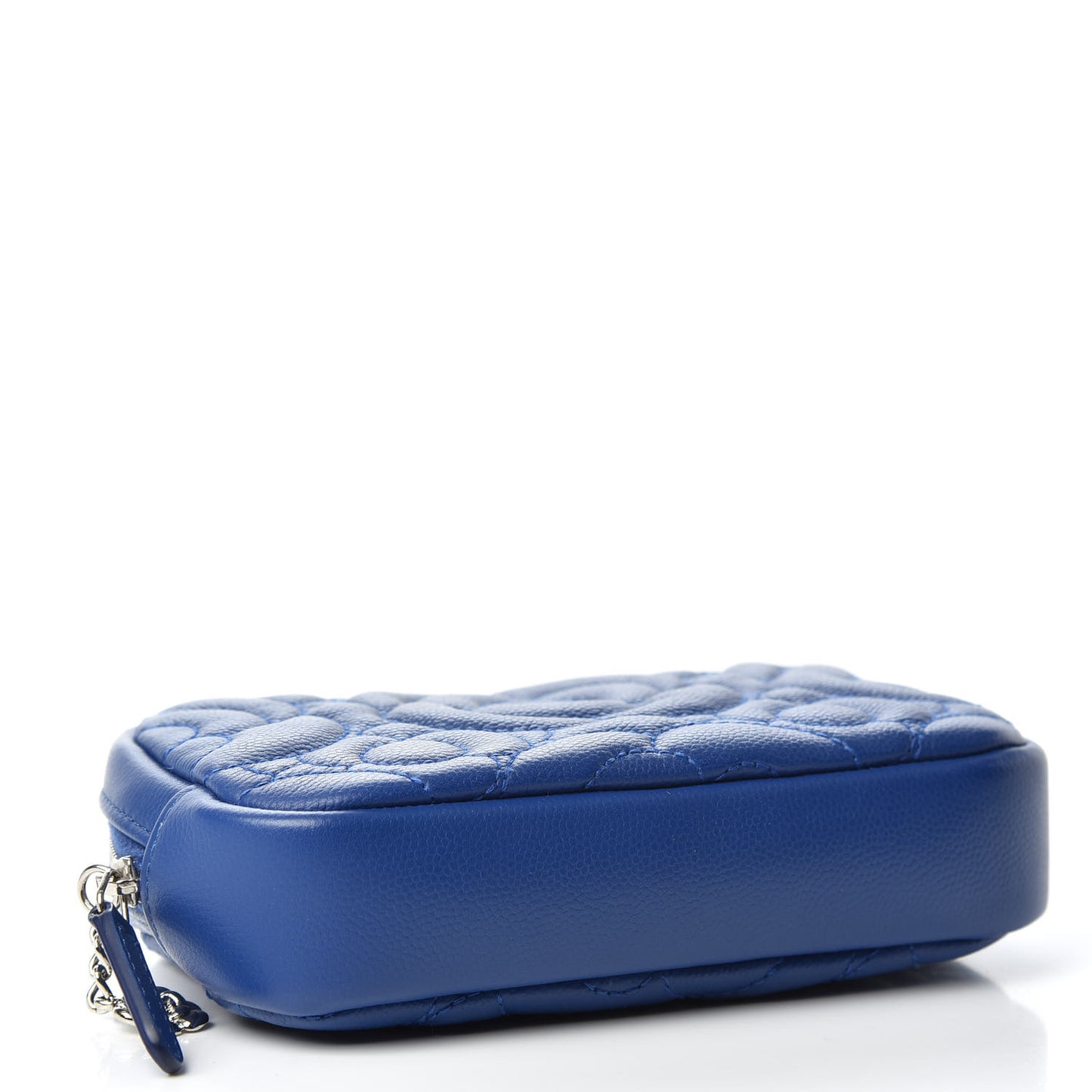 Caviar Camellia Embossed Small Cosmetic Case Blue