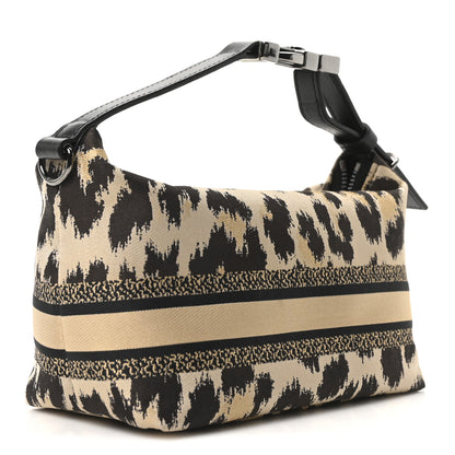 Christian Dior Canvas Mizza Embroidered Leopard DiorTravel Nomad Pouch Beige 2 of 9