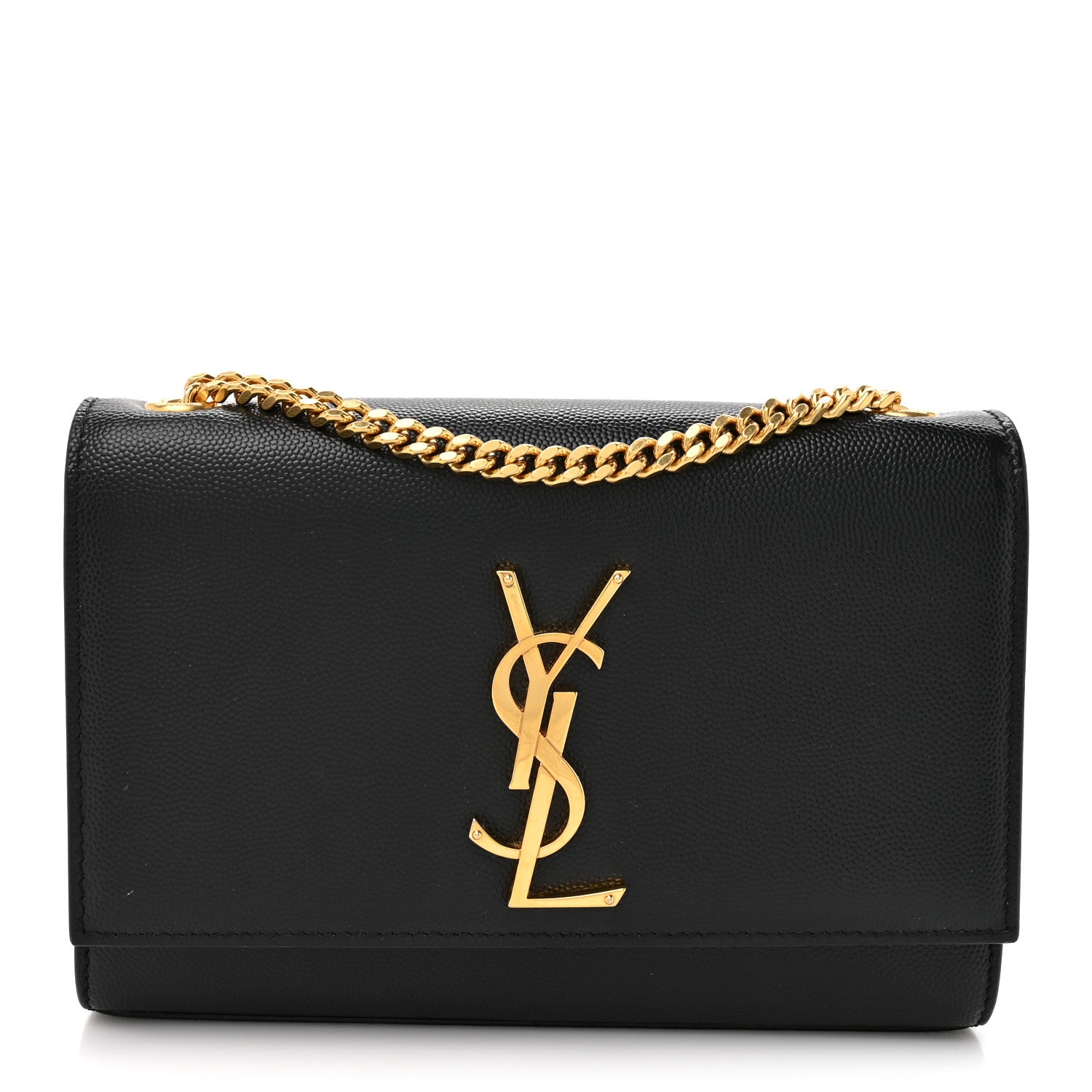 Saint Laurent Grain De Poudre Small Monogram Kate Satchel Black 1 of 12