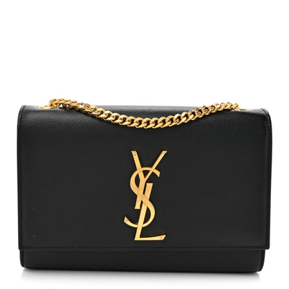 Saint Laurent Grain De Poudre Small Monogram Kate Satchel Black 1 of 12