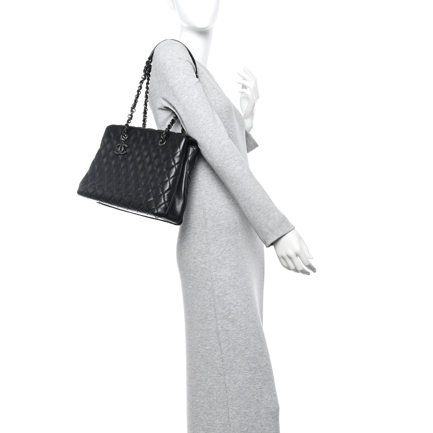 Chanel Caviar Quilted Small City Shopping Tote Black 2 of 10
