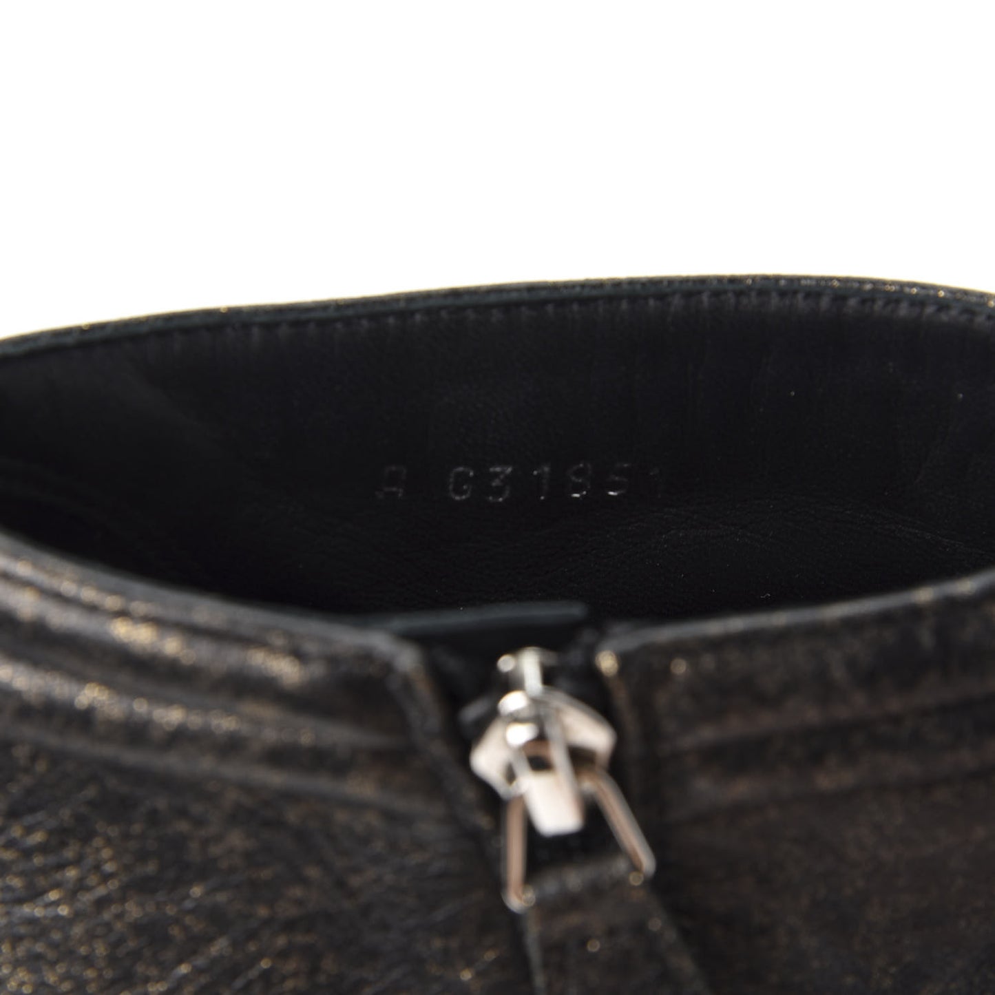 Fantasy Lambskin Peep Toe Short Boots 37.5 Black Gold