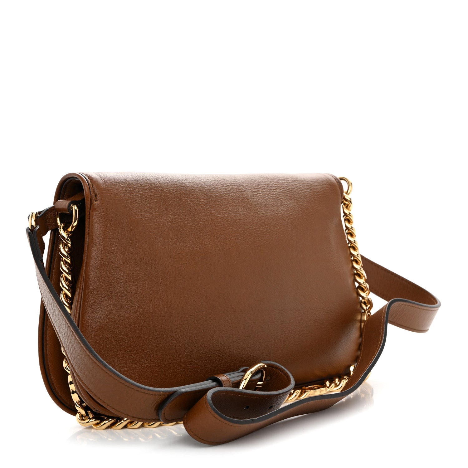 Gucci Roxy Calfskin Blondie Chain Shoulder Flap Bag Blondie Cognac 3 of 13