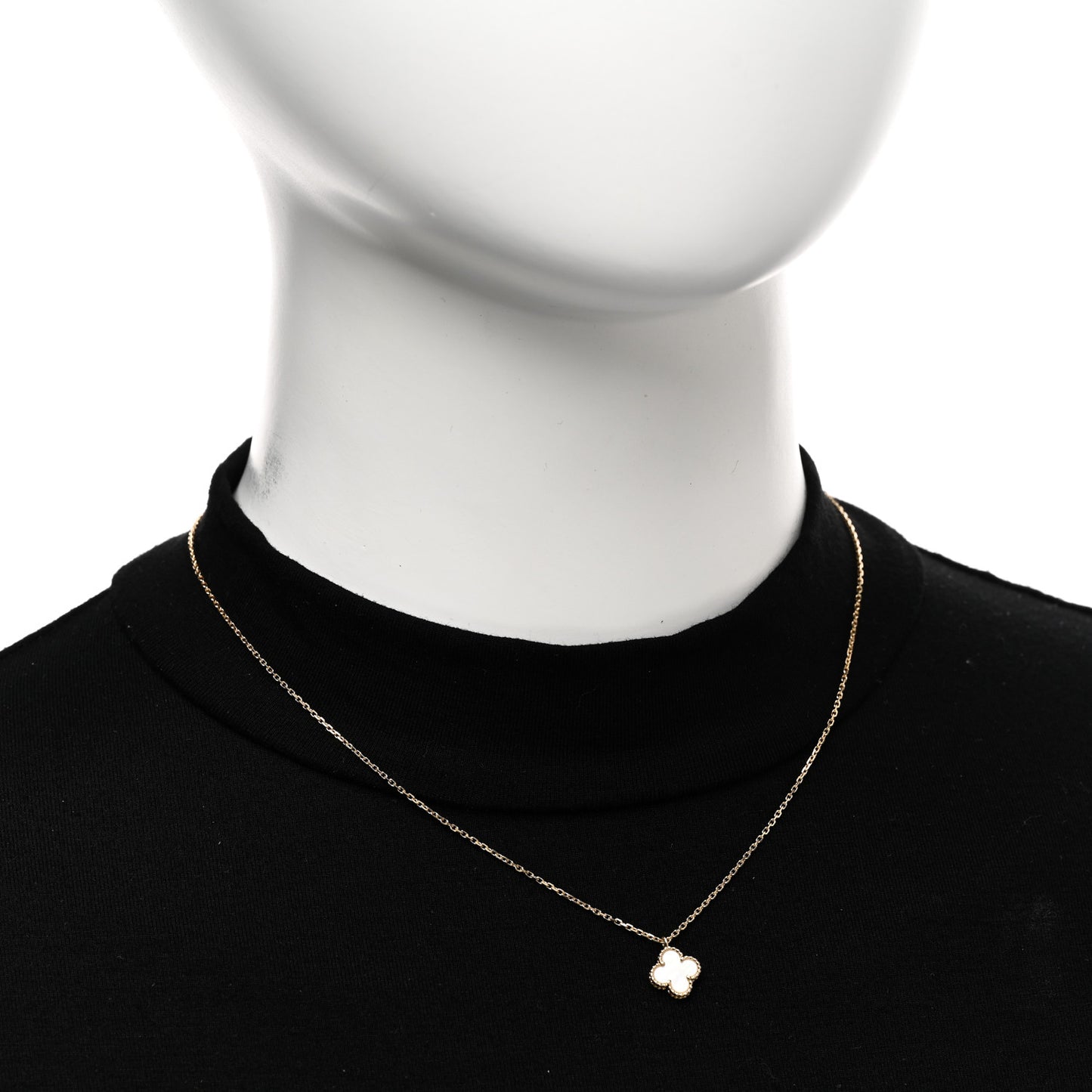18K Yellow Gold Mother of Pearl Sweet Alhambra Pendant Necklace